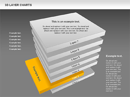 3D 레이어 차트, 슬라이드 13, 00767, 비즈니스 모델 — PoweredTemplate.com