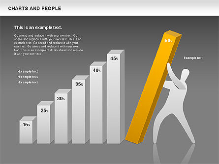차트와 사람, 슬라이드 14, 00772, 모양 — PoweredTemplate.com