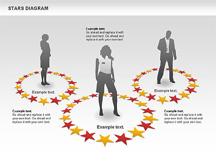 Étoiles et silhouettes, Diapositive 3, 00784, Formes — PoweredTemplate.com