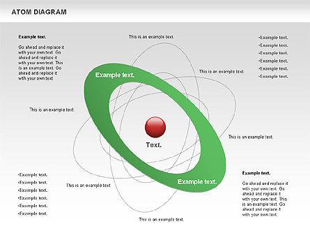 Diagrama de Spin Atom, Gratis Plantilla de PowerPoint, 00785, Diagramas y gráficos educativos — PoweredTemplate.com