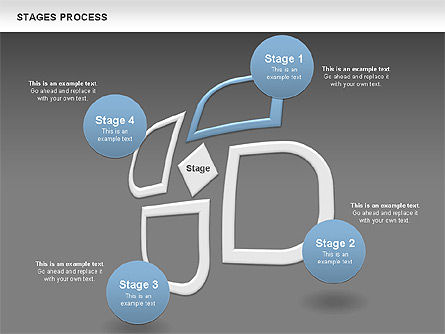 Stages Process Diagram, Slide 12, 00790, Process Diagrams — PoweredTemplate.com