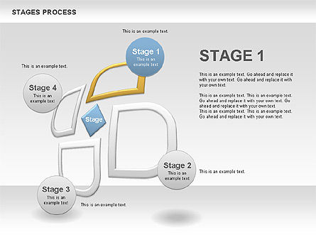 Stadia processchema, Dia 2, 00790, Procesdiagrammen — PoweredTemplate.com