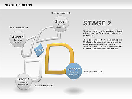 Diagrama de Proceso de Etapas, Diapositiva 3, 00790, Diagramas de proceso — PoweredTemplate.com