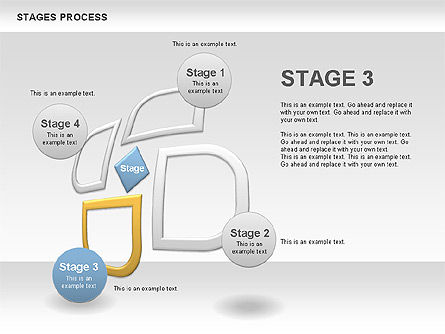 단계 프로세스 다이어그램, 슬라이드 4, 00790, 프로세스 도표 — PoweredTemplate.com