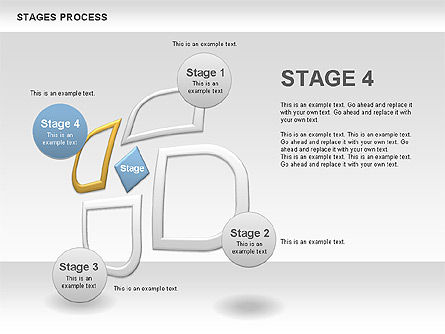 ステージのプロセス図, スライド 5, 00790, プロセス図 — PoweredTemplate.com