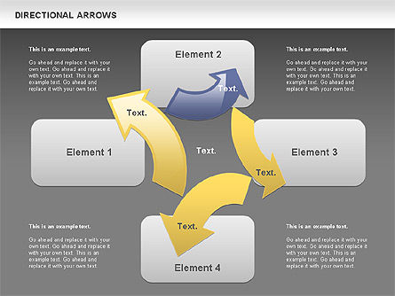 Flechas redondeadas, Diapositiva 12, 00796, Formas — PoweredTemplate.com