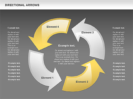 Rounded Arrows, Slide 14, 00796, Shapes — PoweredTemplate.com