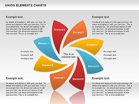 연합 요소 차트, 파워 포인트 템플릿, 00801, 비즈니스 모델 — PoweredTemplate.com