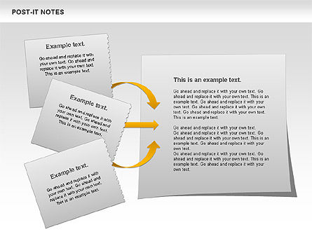 Post-it notas papel formas, Grátis Modelo do PowerPoint, 00811, Modelos de Negócio — PoweredTemplate.com