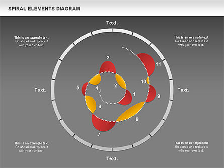 Diagrama de elementos en espiral, Diapositiva 17, 00815, Diagramas de la etapa — PoweredTemplate.com