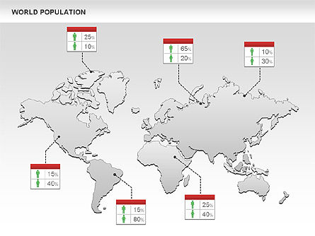 Diagrama de Economía Mundial, Plantilla de PowerPoint, 00820, Modelos de negocios — PoweredTemplate.com
