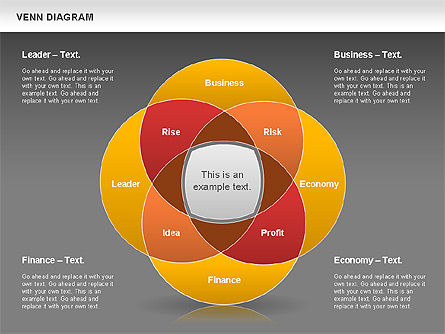 Diagrama colorido de Venn, Diapositiva 10, 00822, Modelos de negocios — PoweredTemplate.com