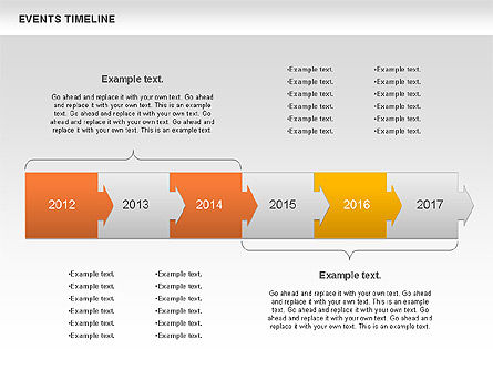 Diagrama de cronología de eventos, Diapositiva 6, 00825, Timelines & Calendars — PoweredTemplate.com