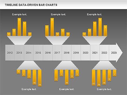 Gráficos de barras basadas en datos de línea de tiempo, Diapositiva 11, 00826, Timelines & Calendars — PoweredTemplate.com