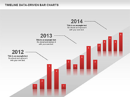 Gráficos de barras basadas en datos de línea de tiempo, Diapositiva 9, 00826, Timelines & Calendars — PoweredTemplate.com
