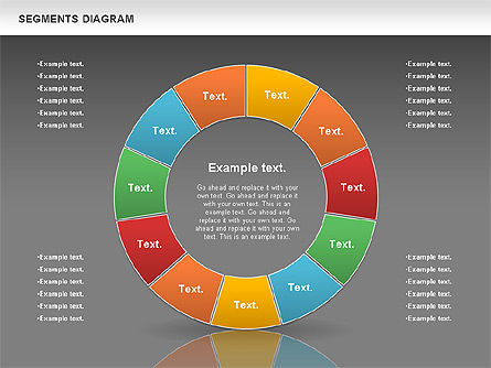 Diagramme des segments, Diapositive 16, 00831, Modèles commerciaux — PoweredTemplate.com