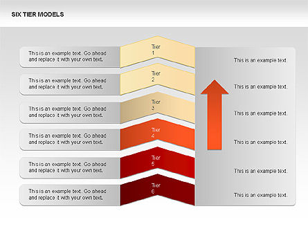 Zes tier model chevron diagram, Dia 4, 00834, Businessmodellen — PoweredTemplate.com