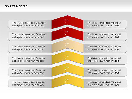 Zes tier model chevron diagram, Dia 6, 00834, Businessmodellen — PoweredTemplate.com
