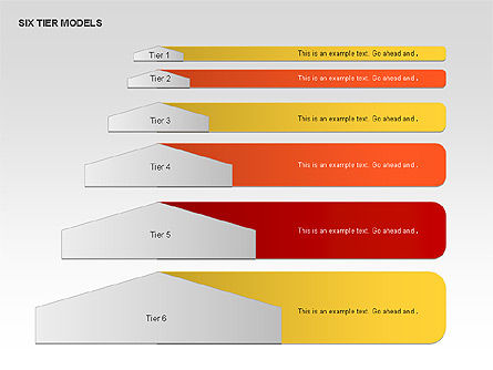 Schéma de chevron modèle à six niveaux, Diapositive 9, 00834, Modèles commerciaux — PoweredTemplate.com