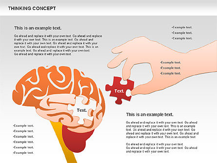 Pensando diagramma concetto, Modello PowerPoint, 00837, Modelli di lavoro — PoweredTemplate.com