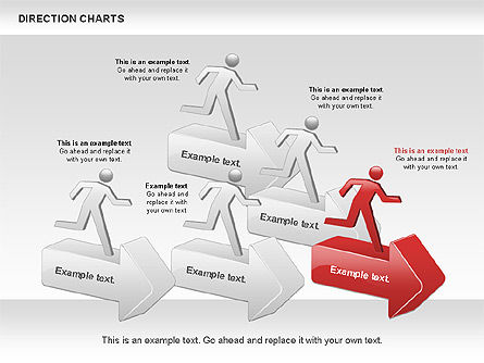 Chart direzione, Modello PowerPoint, 00839, Modelli di lavoro — PoweredTemplate.com