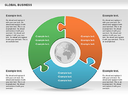 Global business diagram, Deslizar 6, 00840, Diagramas em Puzzle — PoweredTemplate.com