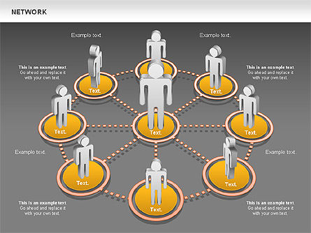 Diagramme du réseau des personnes, Diapositive 12, 00842, Modèles commerciaux — PoweredTemplate.com
