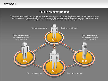 Mensen netwerk diagram, Dia 14, 00842, Businessmodellen — PoweredTemplate.com