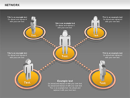 Diagramme du réseau des personnes, Diapositive 16, 00842, Modèles commerciaux — PoweredTemplate.com