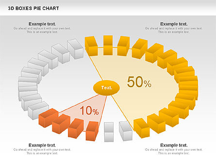 3D Boxes Pie Chart, Slide 10, 00855, Pie Charts — PoweredTemplate.com