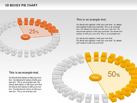 3D Boxes Pie Chart, Slide 9, 00855, Pie Charts — PoweredTemplate.com