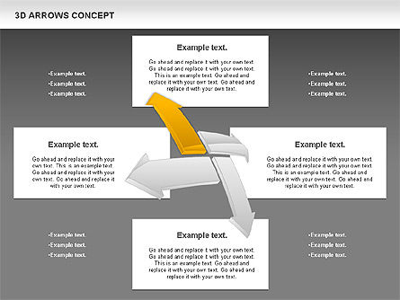 Concepto de flechas 3D, Diapositiva 13, 00856, Formas — PoweredTemplate.com