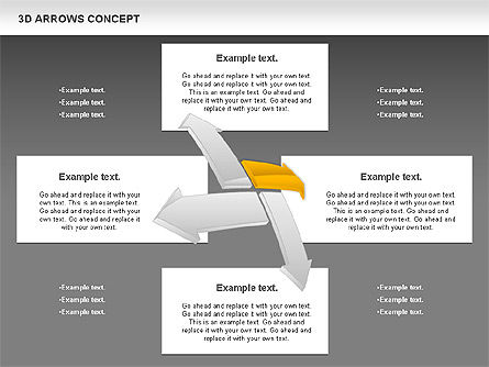 Concepto de flechas 3D, Diapositiva 15, 00856, Formas — PoweredTemplate.com
