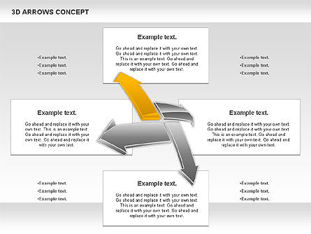 Concepto de flechas 3D, Diapositiva 2, 00856, Formas — PoweredTemplate.com