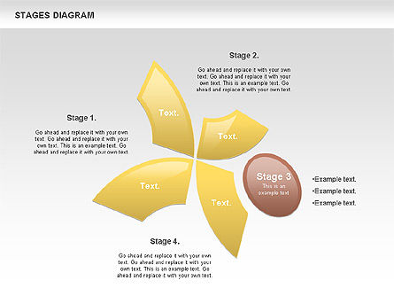 자유 단계 다이어그램, 슬라이드 5, 00860, 단계 도표 — PoweredTemplate.com