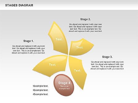 자유 단계 다이어그램, 슬라이드 6, 00860, 단계 도표 — PoweredTemplate.com