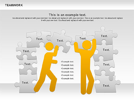 Teamwork with Puzzles Diagram, Slide 11, 00862, Puzzle Diagrams — PoweredTemplate.com