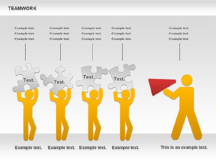 Teamwork with Puzzles Diagram, Slide 3, 00862, Puzzle Diagrams — PoweredTemplate.com