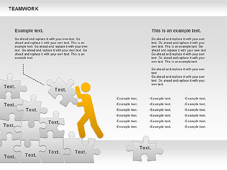Teamwork with Puzzles Diagram, Slide 5, 00862, Puzzle Diagrams — PoweredTemplate.com
