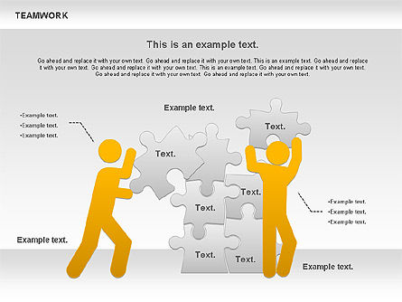 Teamwork with Puzzles Diagram, Slide 6, 00862, Puzzle Diagrams — PoweredTemplate.com