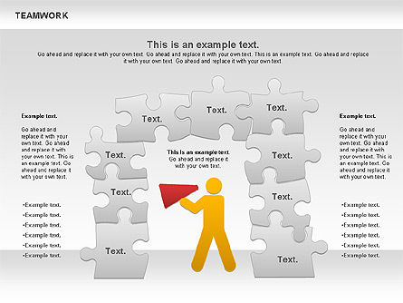 Teamwork with Puzzles Diagram, Slide 7, 00862, Puzzle Diagrams — PoweredTemplate.com