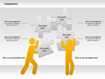 Teamwork with Puzzles Diagram, Slide 8, 00862, Puzzle Diagrams — PoweredTemplate.com