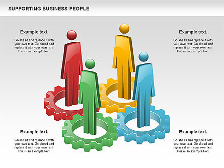Ondersteunende zakenmensen, PowerPoint-sjabloon, 00864, Businessmodellen — PoweredTemplate.com