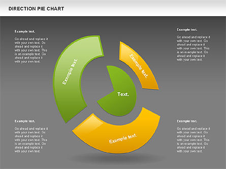 Direção gráfico de pizza, Deslizar 12, 00866, Gráficos circulares — PoweredTemplate.com