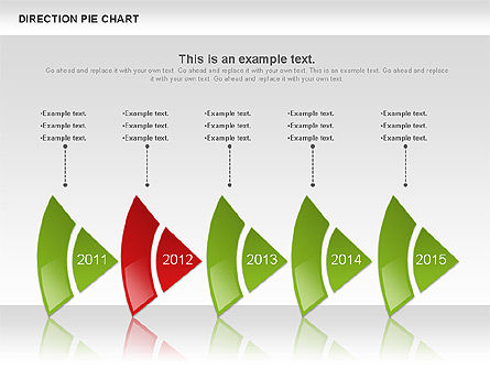 Direção gráfico de pizza, Deslizar 3, 00866, Gráficos circulares — PoweredTemplate.com