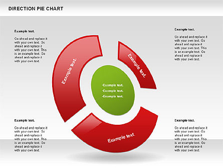 Direction Pie Chart, Slide 6, 00866, Pie Charts — PoweredTemplate.com