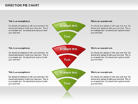 Direction Pie Chart, Slide 8, 00866, Pie Charts — PoweredTemplate.com