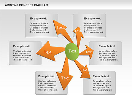 Pijlen begrip diagram, PowerPoint-sjabloon, 00868, Businessmodellen — PoweredTemplate.com