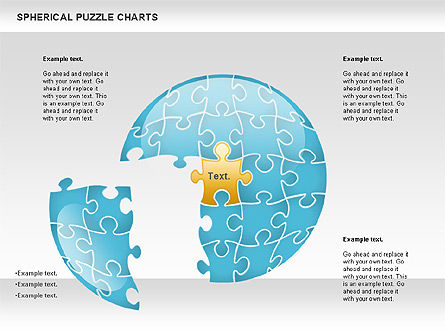 Gráfico del rompecabezas esférico, Diapositiva 6, 00869, Diagramas de puzzle — PoweredTemplate.com