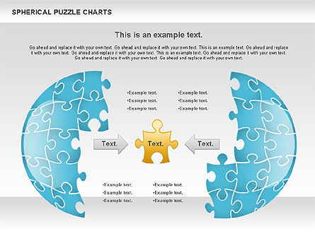 Gráfico del rompecabezas esférico, Diapositiva 8, 00869, Diagramas de puzzle — PoweredTemplate.com